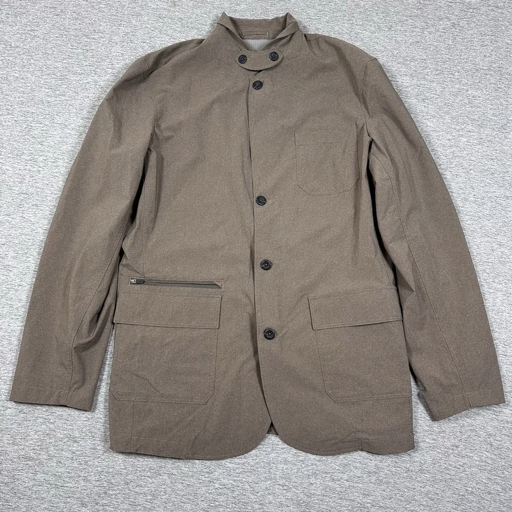 Eddie Bauer Travex Blazer Jacket Mens 50 Tall Brown Travel Nylon Stretch Pockets